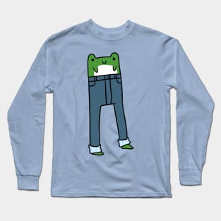 Frog with Long Legs Wearing Pants Long Sleeve T-Shirt